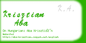 krisztian aba business card